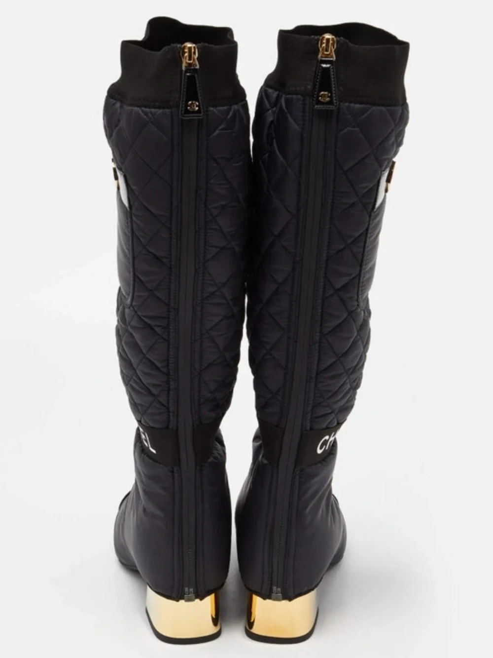 CHANEL Boots  Two way quilted leather  CC logo Runway size 40